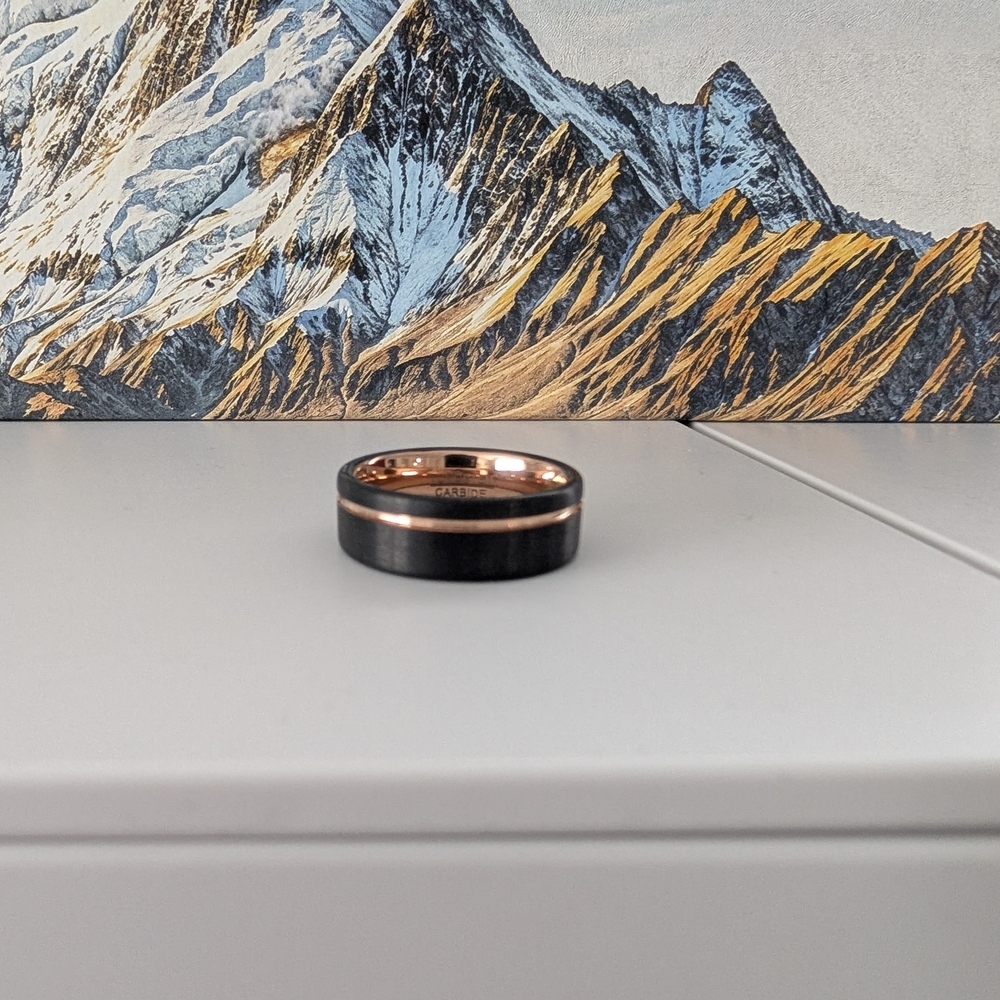 Black and Rose Gold Men's Ring